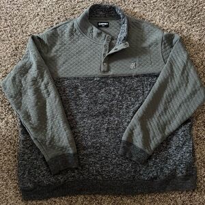 Hooey Men's Quilted Gray Crewneck Sweater